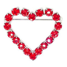 wholesale hot sale red fashion heart bride letter crystal brooch women